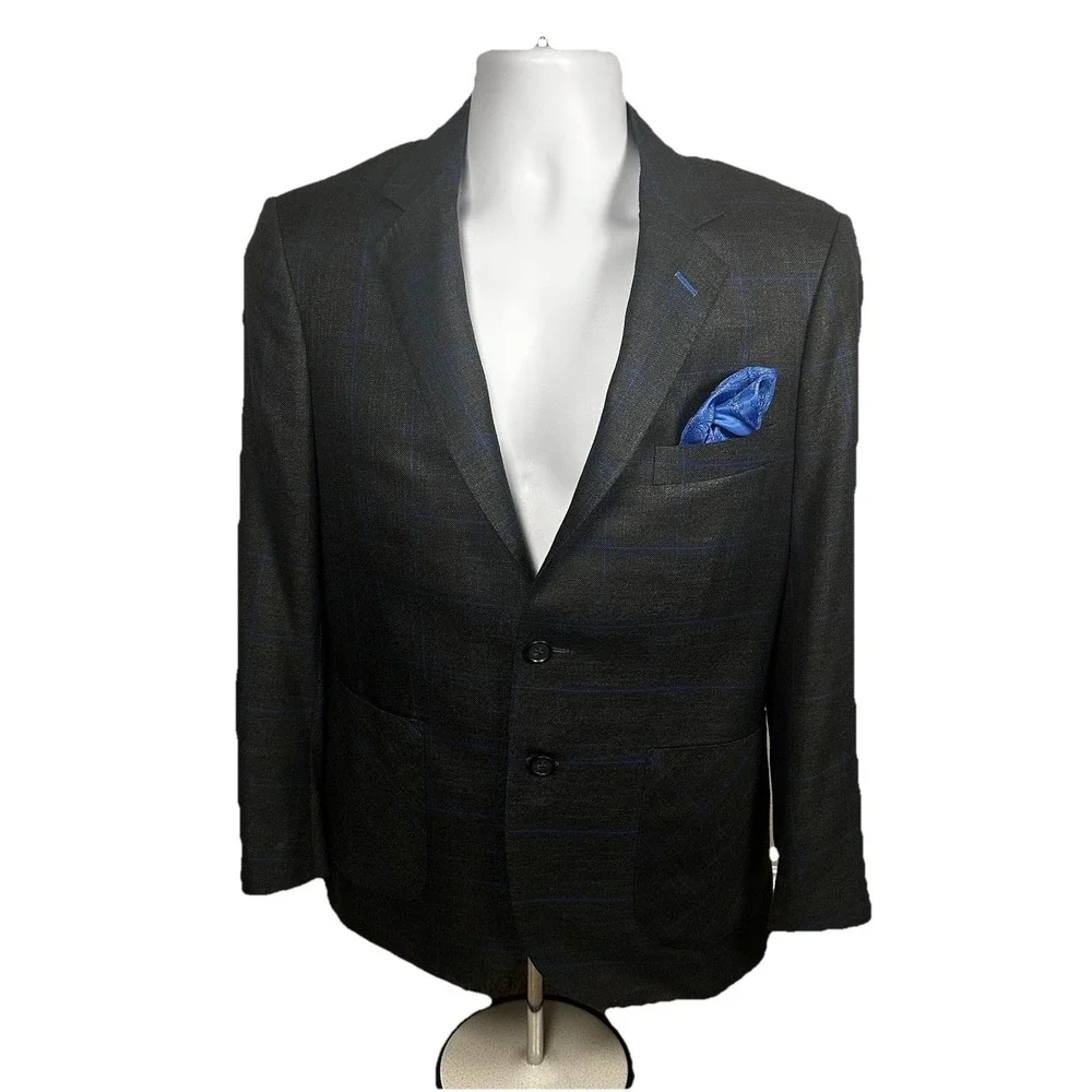 Richards Bespoke Men's Wool Sport Coat Blazer‎ Custom-fit Tailored EUC 36 Short